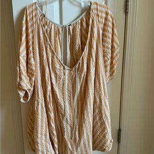Free people bop around town striped romper yellow